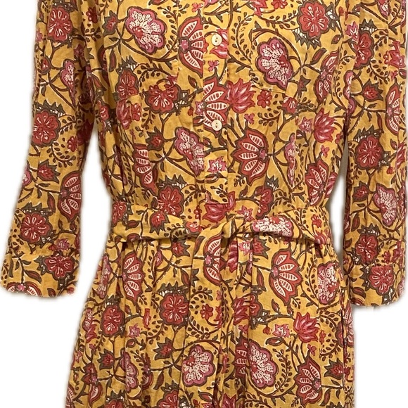 dRA Anthropologie Women’s Maxi Floral Button Belt Pockets Cotton size medium - Picture 13 of 16